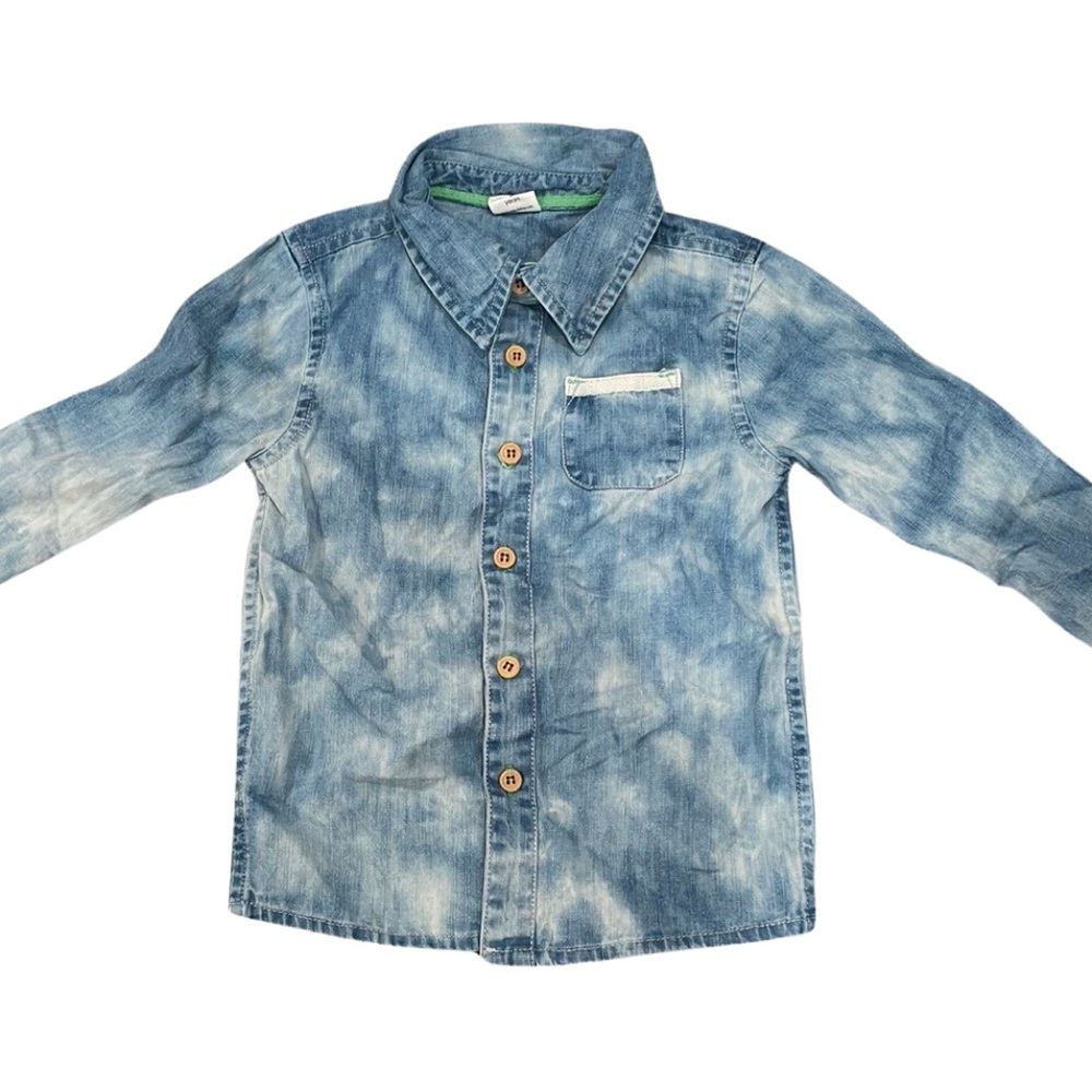 EUC (Worn once) Egg Baby Toddler Boy 2T Denim Button Down Shirt